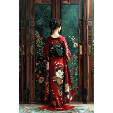 japanse vrouw in kimono kleed